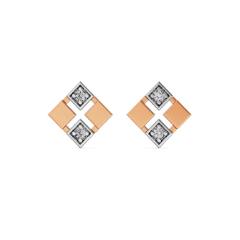Geometric Glamour Lab Grown Diamond Studs 9KT