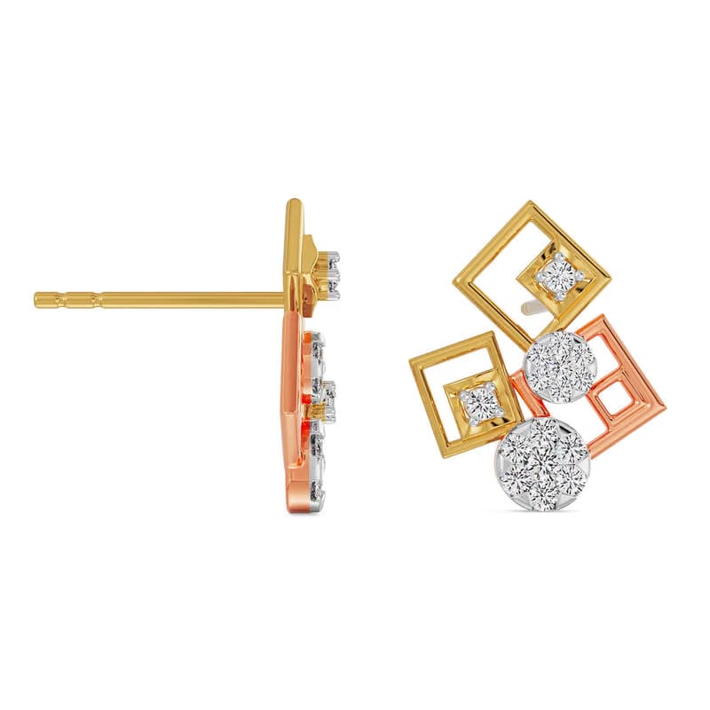 Geometrical Lab Grown Diamond Earrings