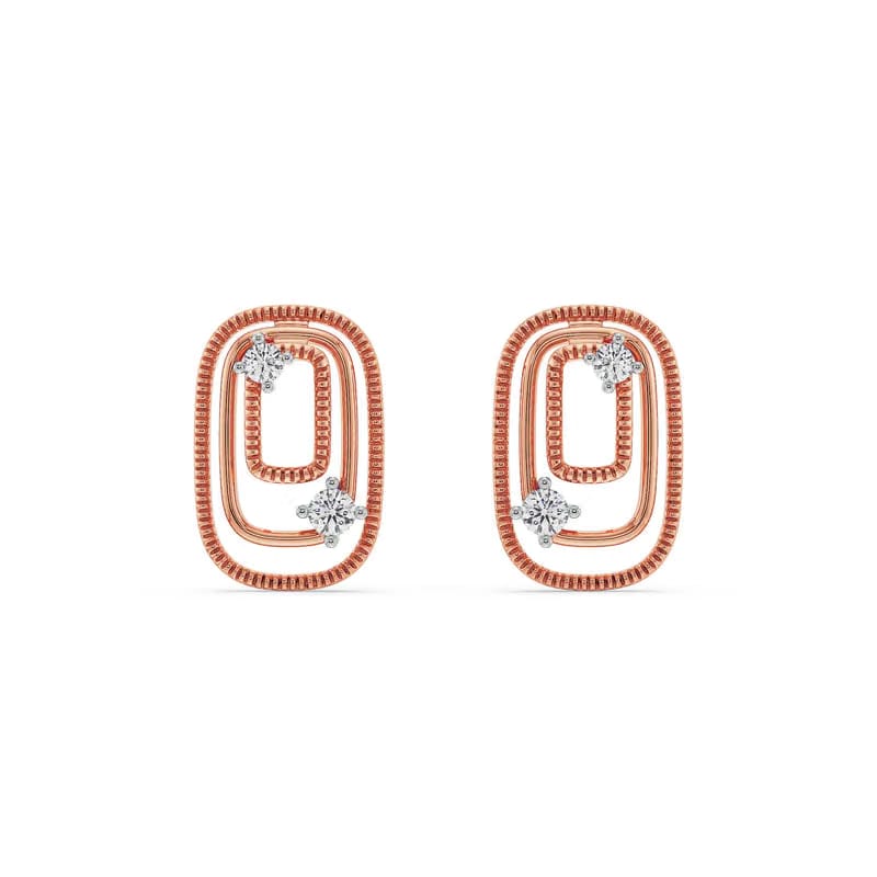 Geometrical Loop Lab Grown Diamond Studs