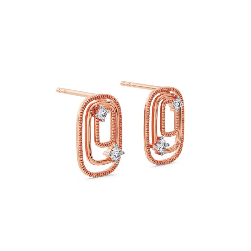 Geometrical Loop Lab Grown Diamond Studs