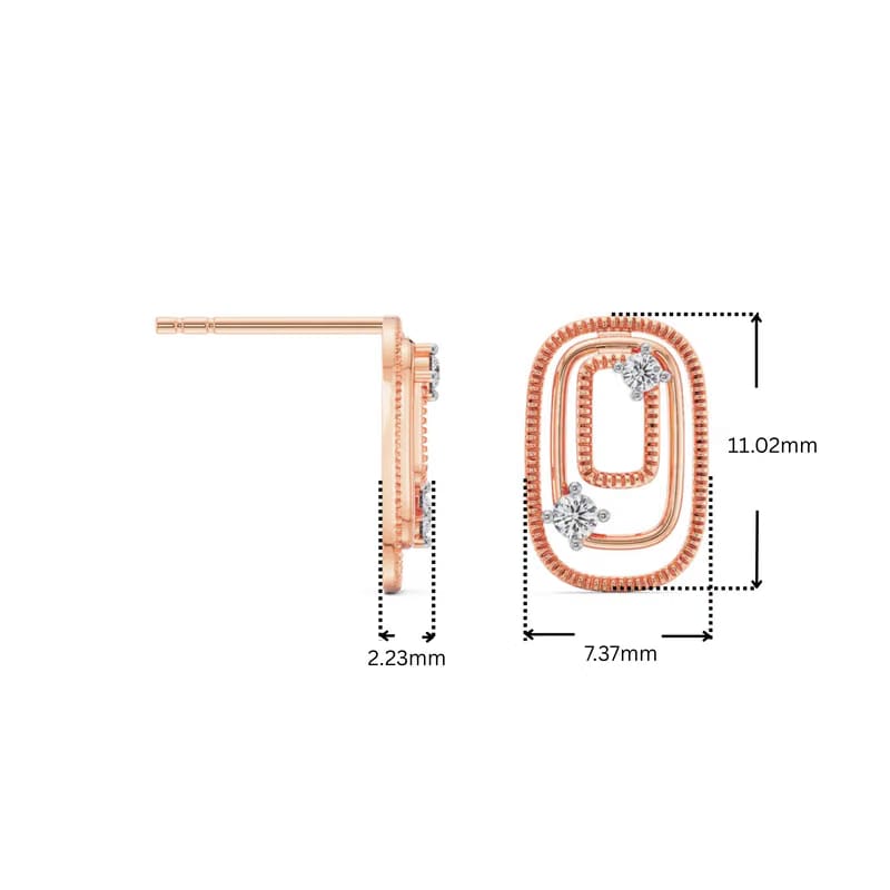 Geometrical Loop Lab Grown Diamond Studs