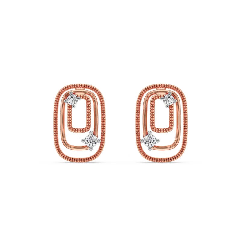 Geometrical Loop Lab Grown Diamond Studs 9KT