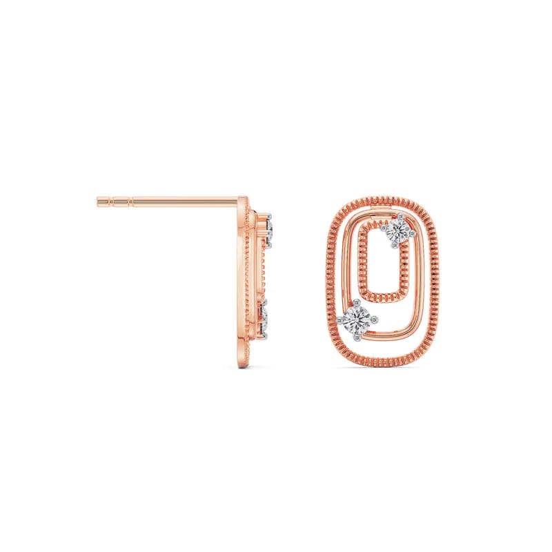 Geometrical Loop Lab Grown Diamond Studs 9KT