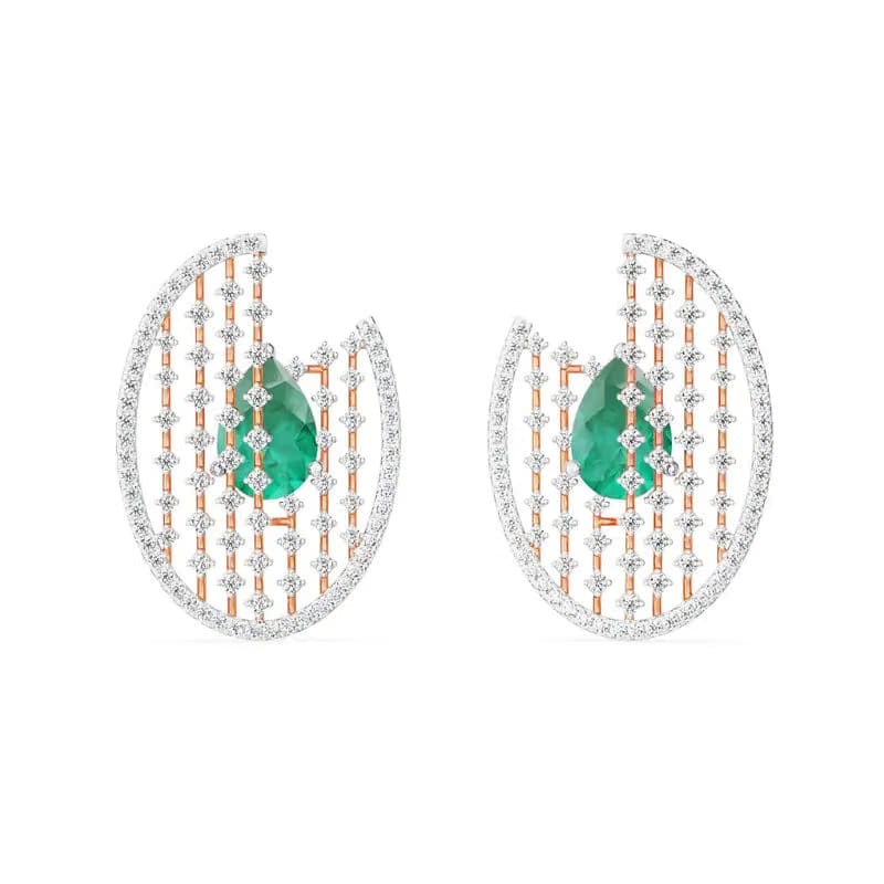 Glamorous Emerald Diamond Earrings