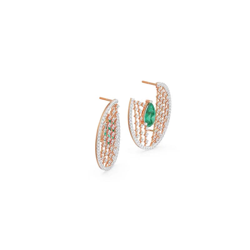 Glamorous Emerald Diamond Earrings