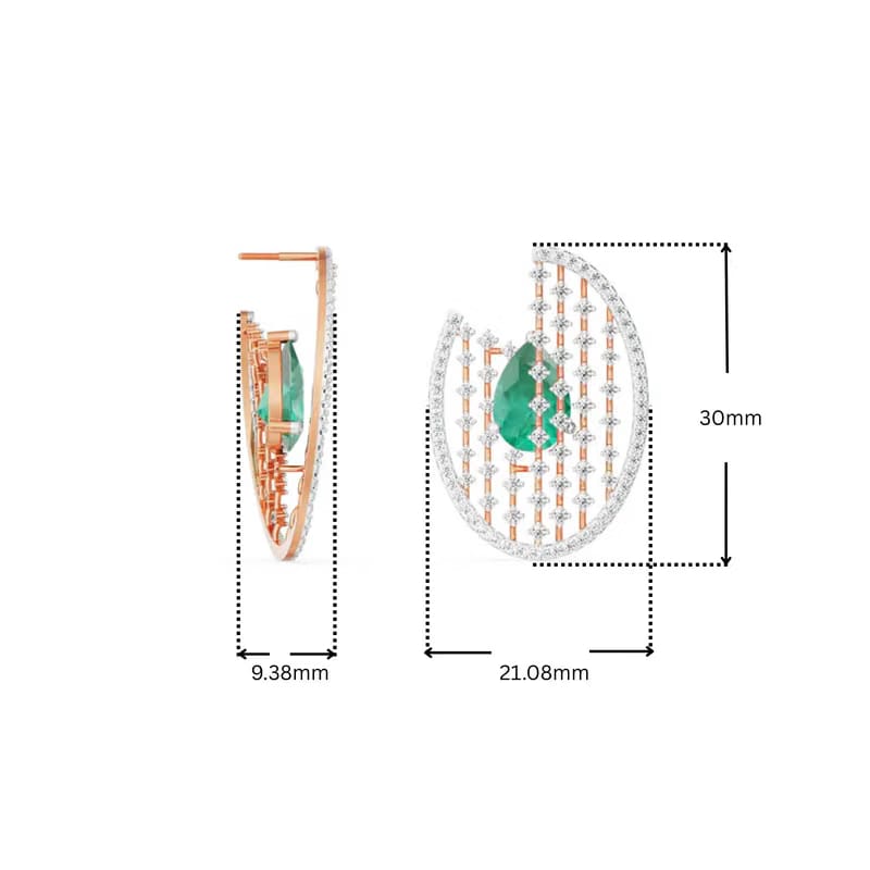 Glamorous Emerald Diamond Earrings