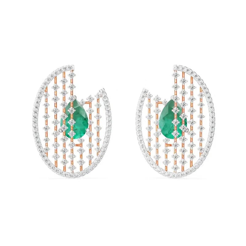 Glamorous Emerald Diamond Earrings_in_stock