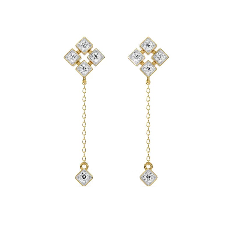 Gleaming Lab Grown Diamond Sui Dhaga Earrings