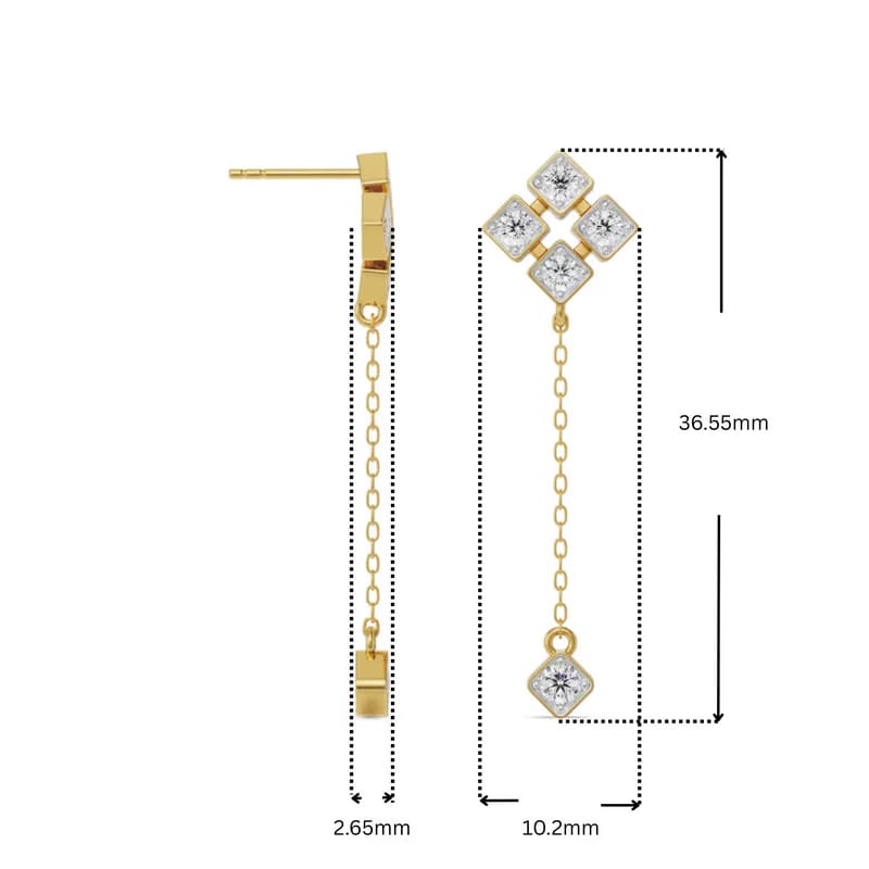 Gleaming Lab Grown Diamond Sui Dhaga Earrings