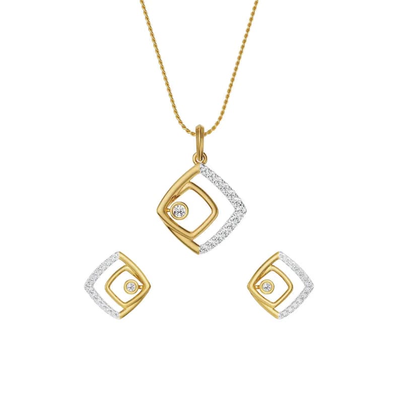 Glimmering Maze Lab Diamond Pendant Set