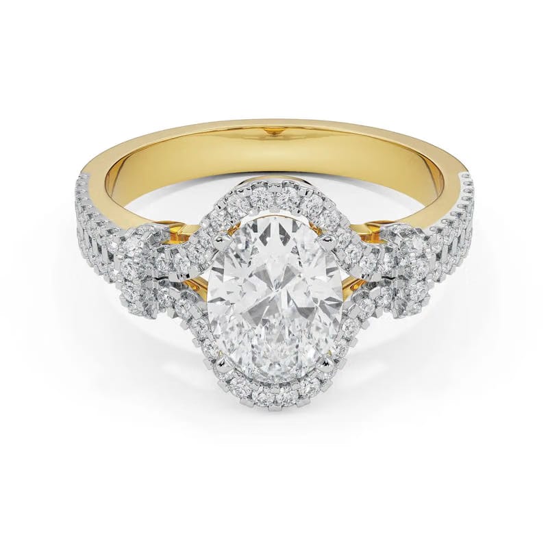 Glimmery Oval Lab Diamond Engagement Ring