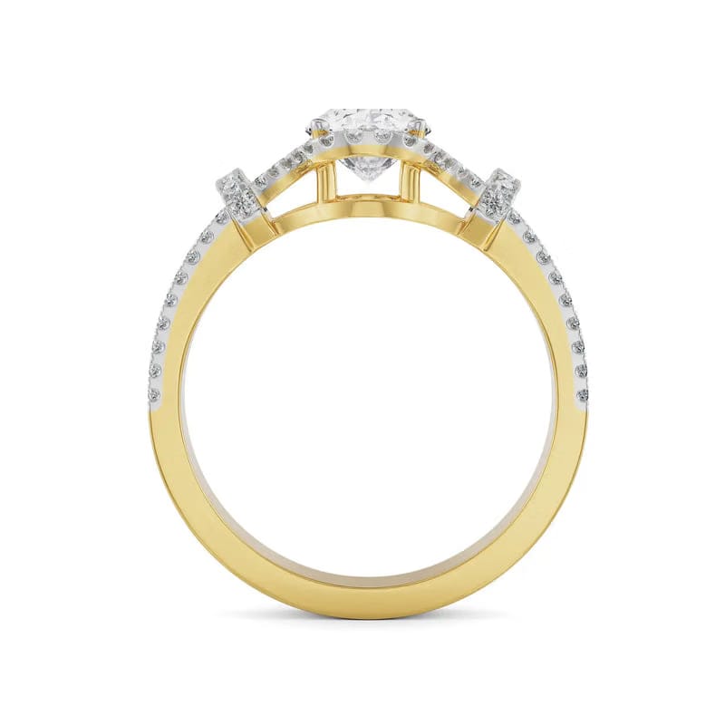 Glimmery Oval Lab Diamond Engagement Ring