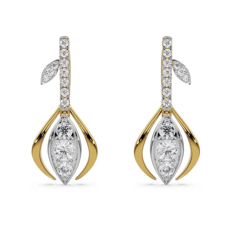 Glittering Gemstone Lab Grown Diamond Drop Earring