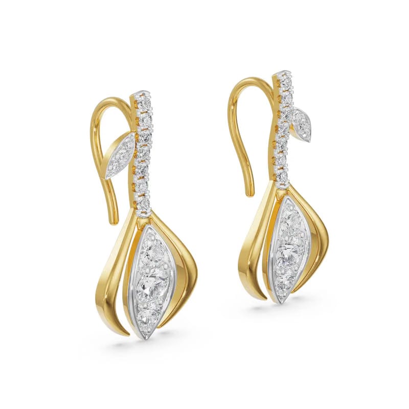 Glittering Gemstone Lab Grown Diamond Drop Earring