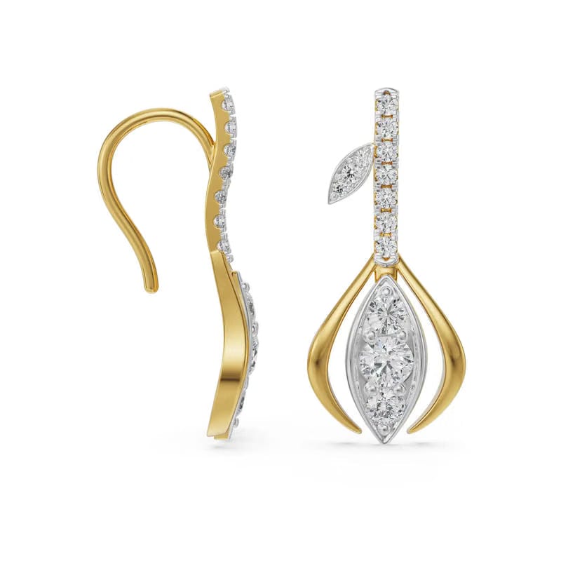 Glittering Gemstone Lab Grown Diamond Drop Earring 9KT