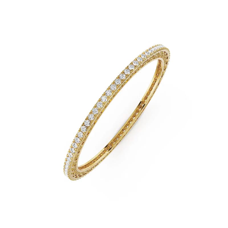 Golden Glimmer Lab Grown Diamond Bangle