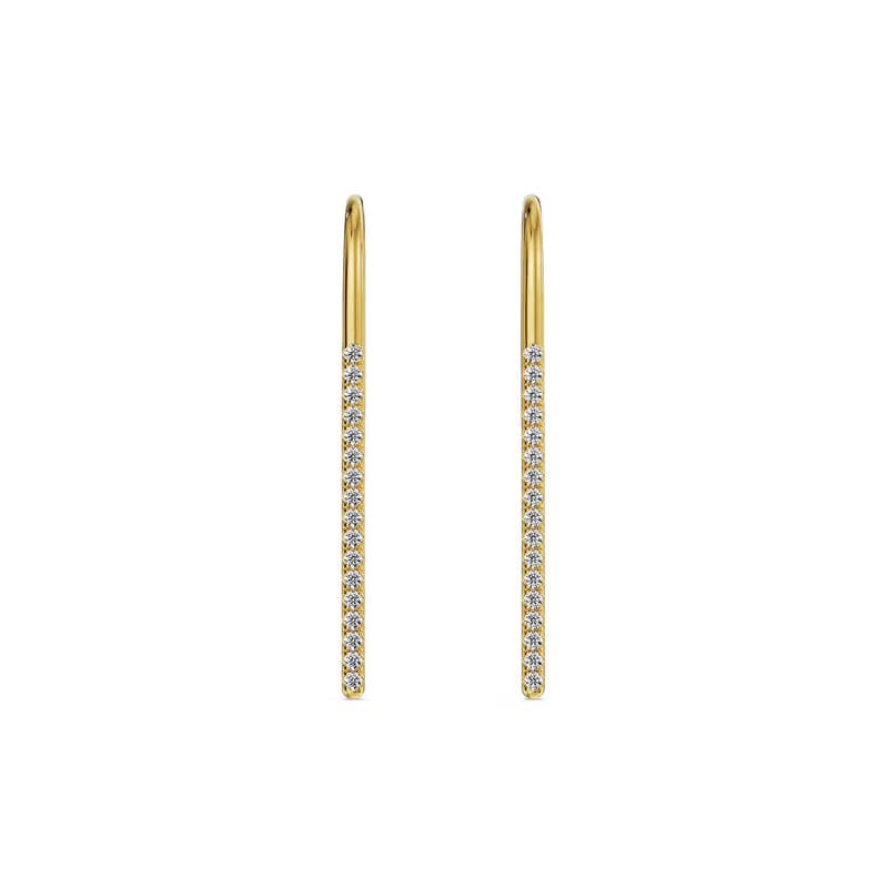Golden Glow Linear Lab Grown Diamond Earrings