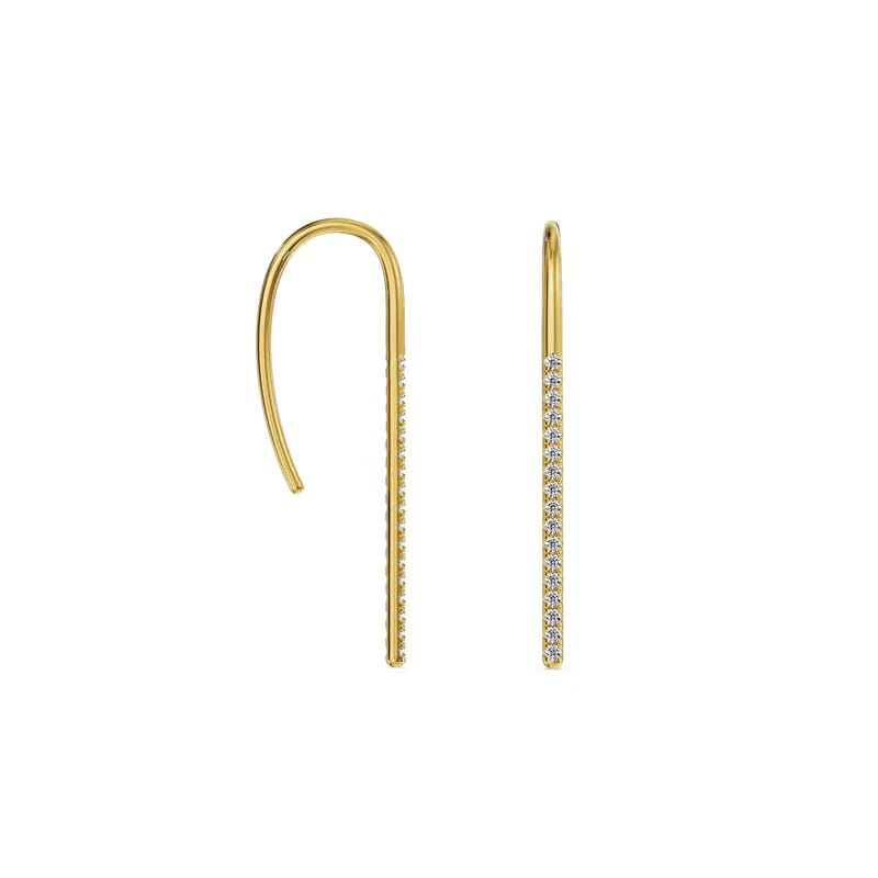 Golden Glow Linear Lab Grown Diamond Earrings