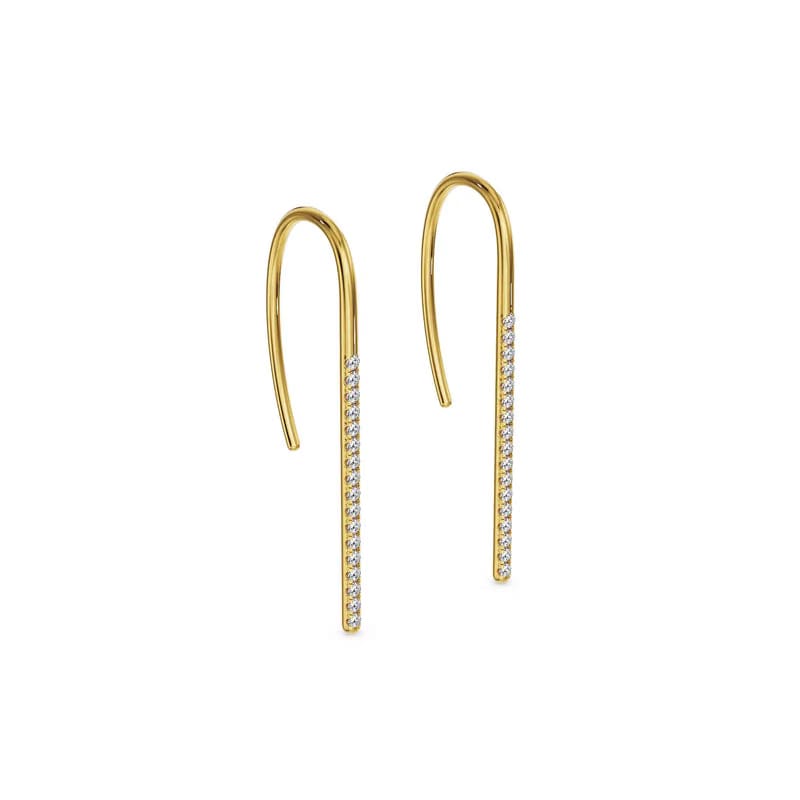 Golden Glow Linear Lab Grown Diamond Earrings 9KT