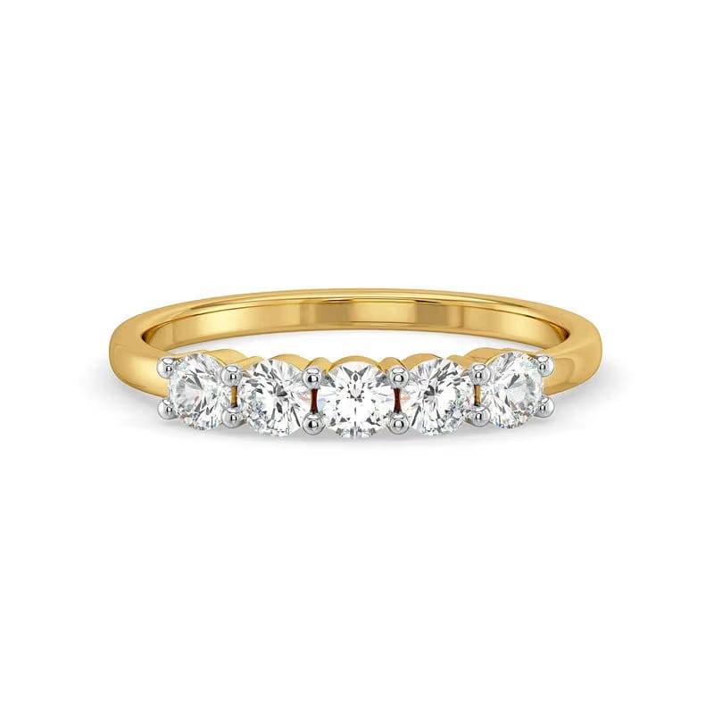 Golden Glow Quintet Lab Diamond Ring 9KT