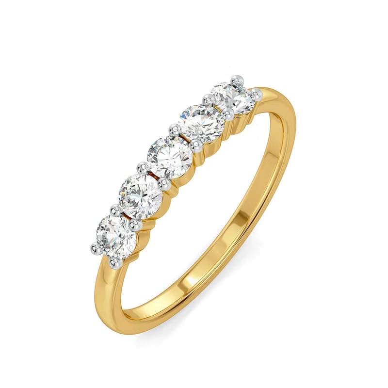 Golden Glow Quintet Lab Diamond Ring 9KT