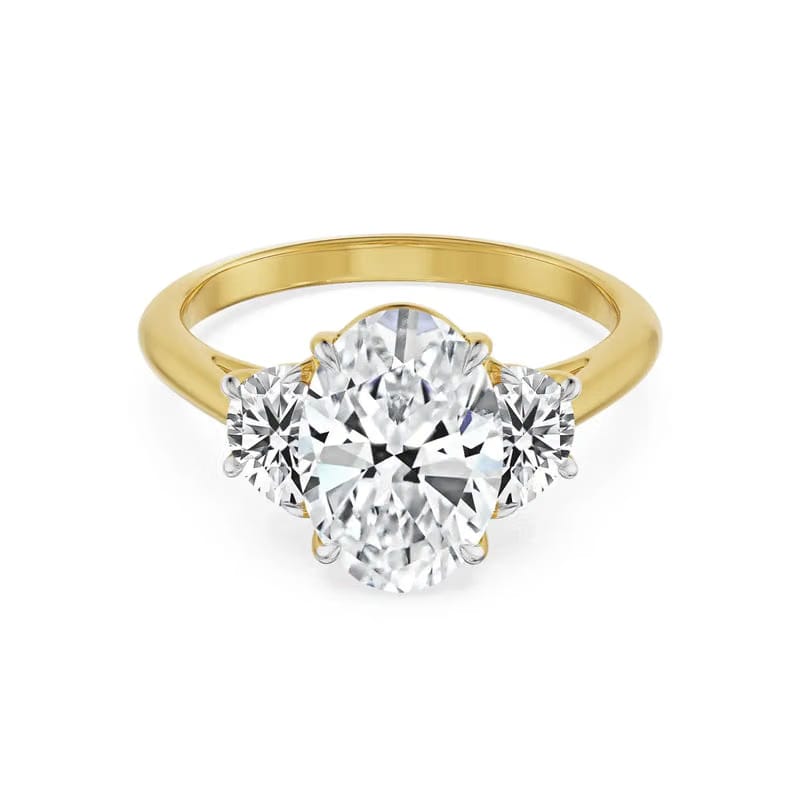 Half Moon Accent Lab Grown Diamond Ring 9KT
