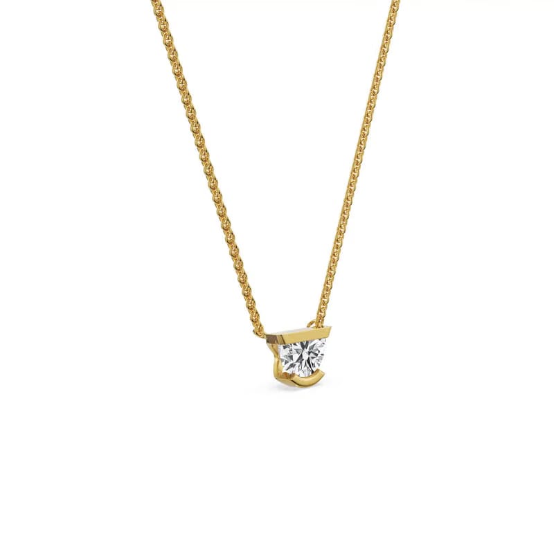 Half Moon Lab Grown Diamond Necklace