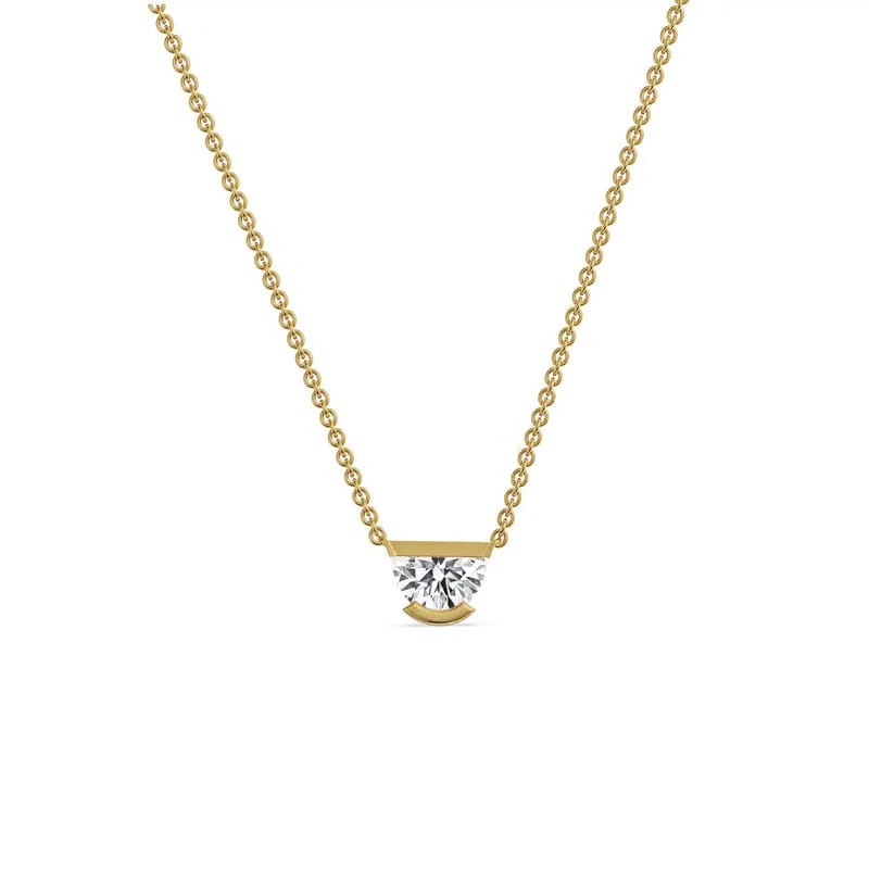 Half Moon Lab Grown Diamond Necklace 9KT