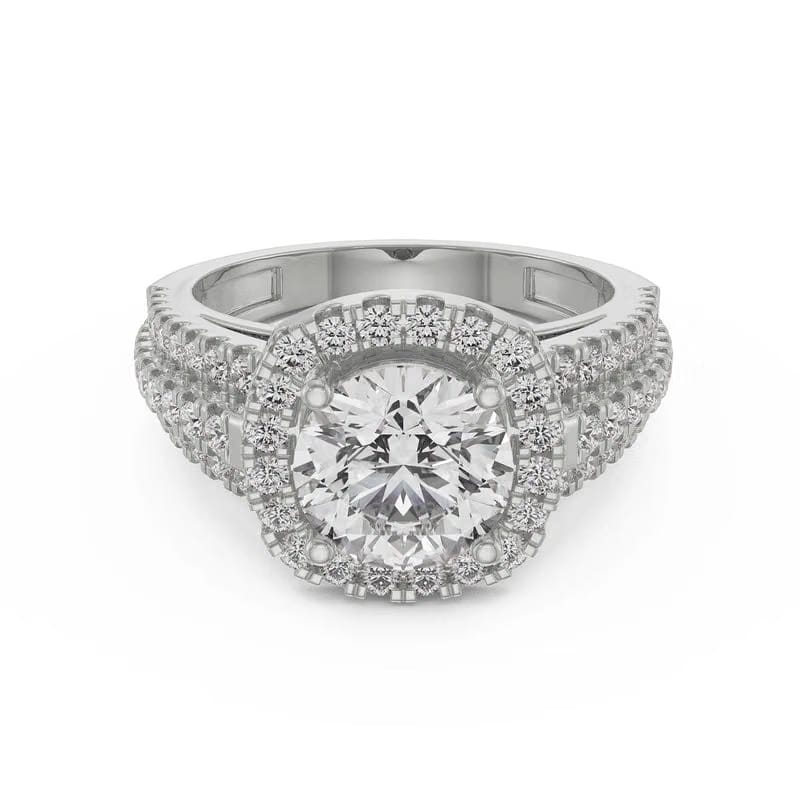 Halo Cushion Lab Grown Diamond Ring 9KT