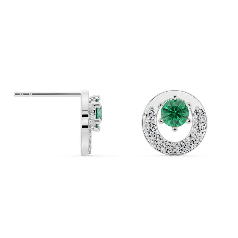 Halo Emerald Lab Grown Diamond Studs