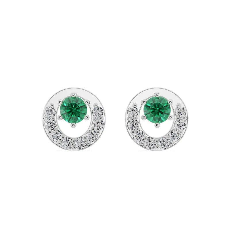 Halo Emerald Lab Grown Diamond Studs 9KT