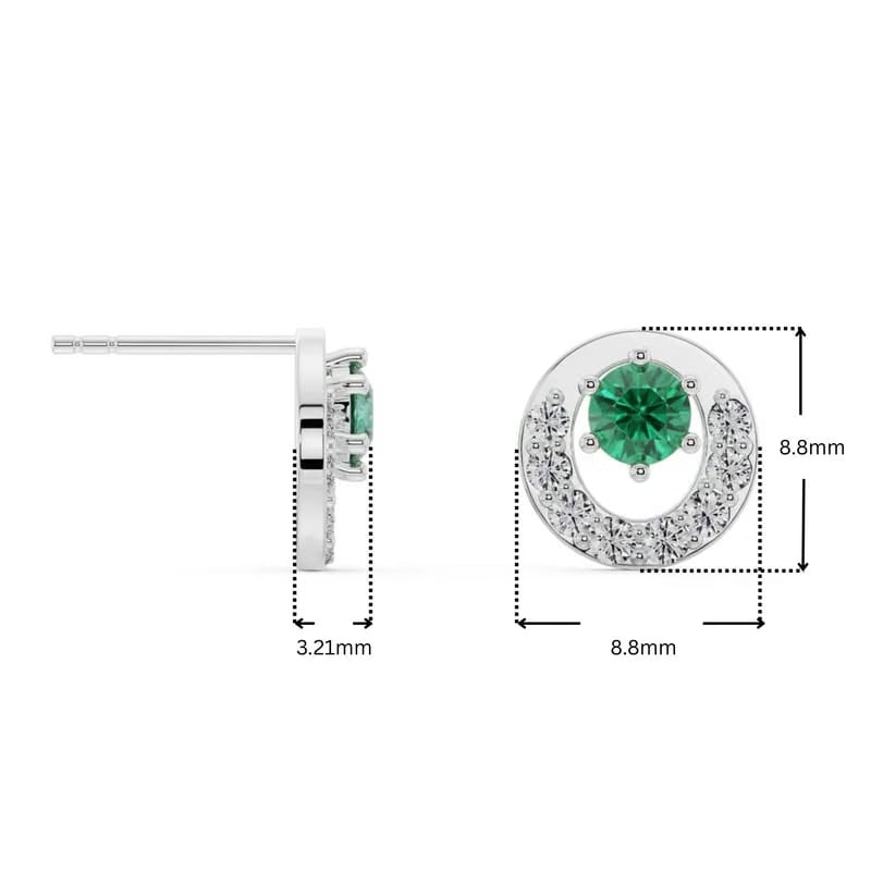 Halo Emerald Lab Grown Diamond Studs_in-stock