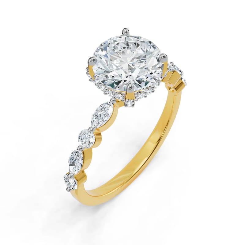 Halo Round Brilliant Lab Grown Diamond Ring 9KT