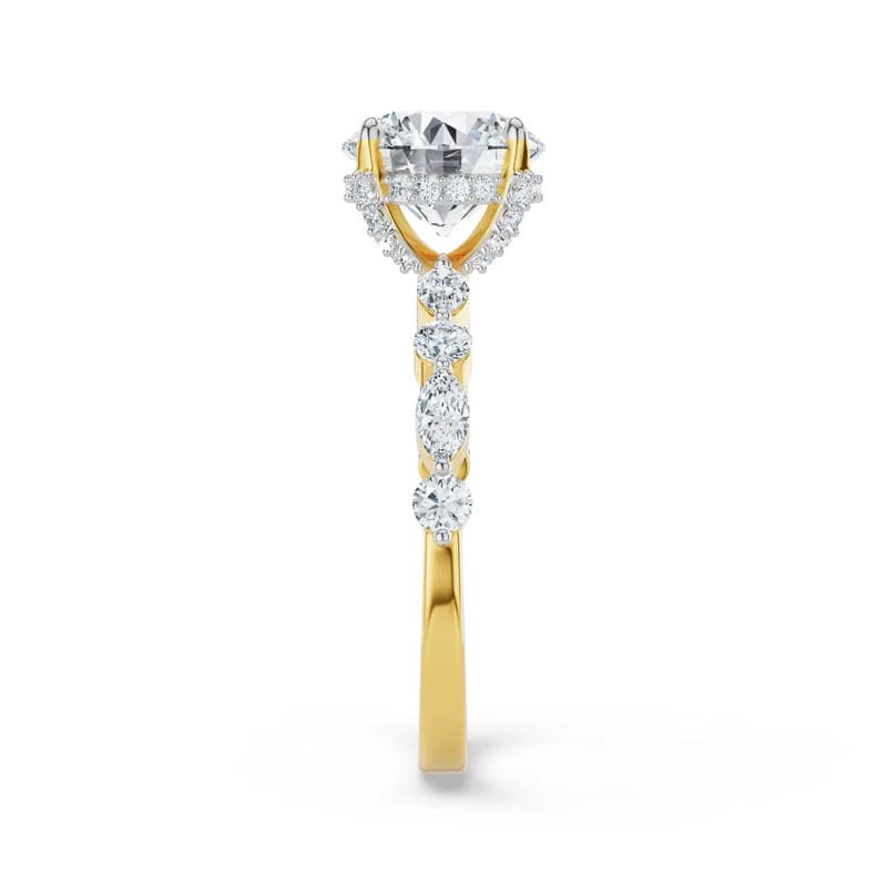 Halo Round Brilliant Lab Grown Diamond Ring 9KT