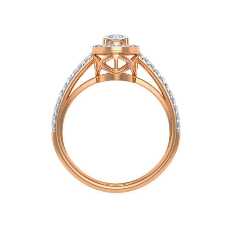 Halo Round Lab Grown Diamond Ring 9KT
