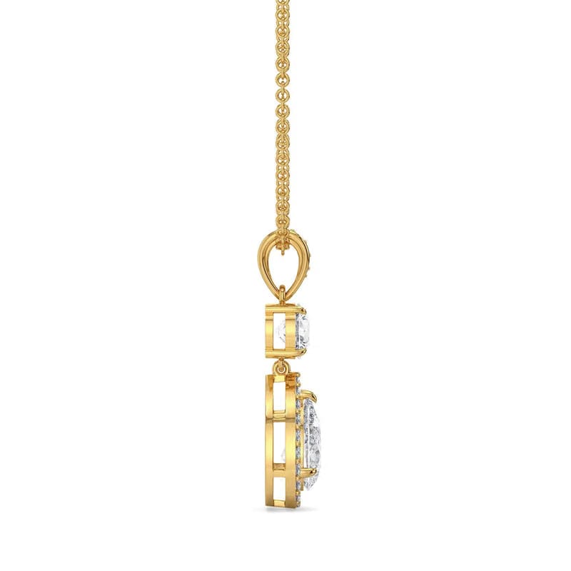Halo Tear Drop Lab Grown Diamond Pendant 9KT