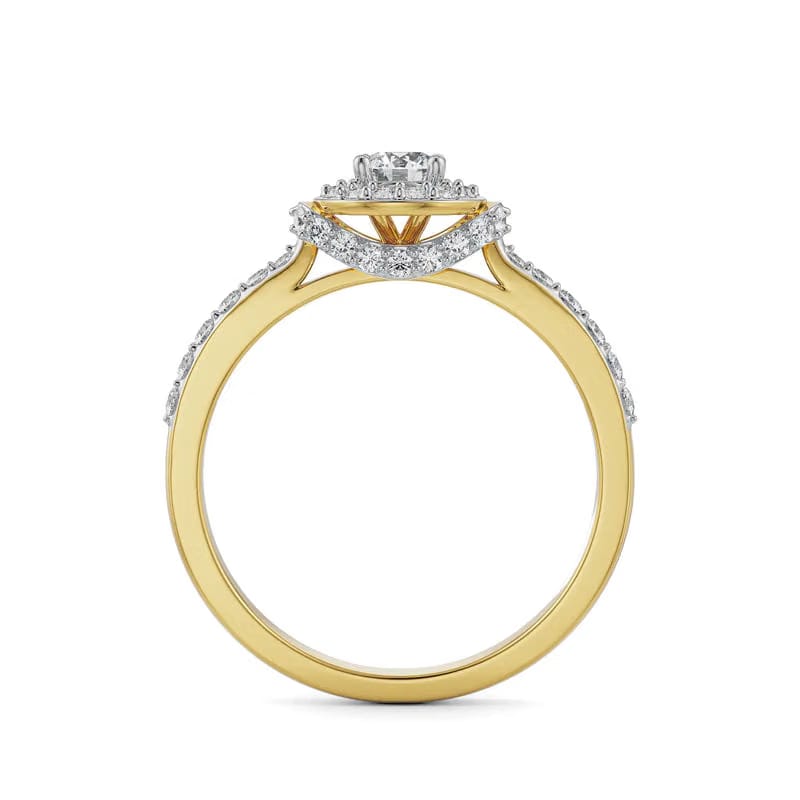Hanna Halo Lab Diamond Solitaire Engagement Ring