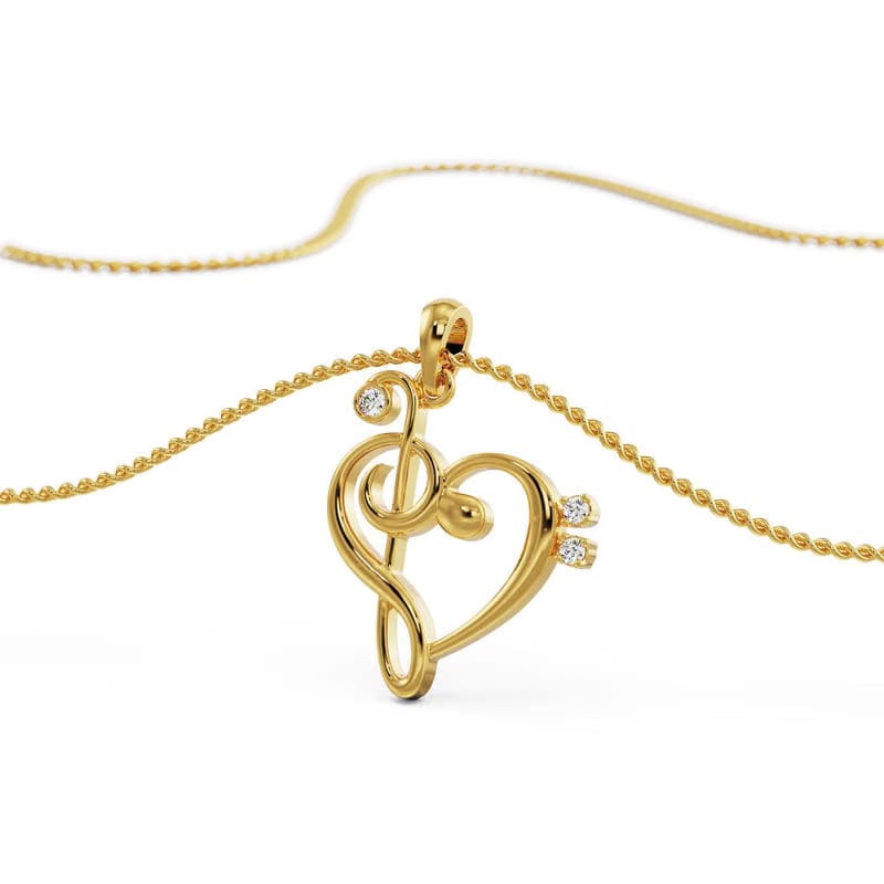 Heart Beat Lab Grown Diamond Pendant 9KT