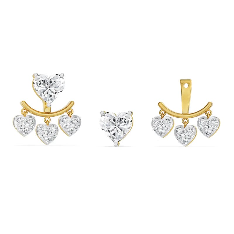 Heart Drop Lab Grown Diamond Earrings
