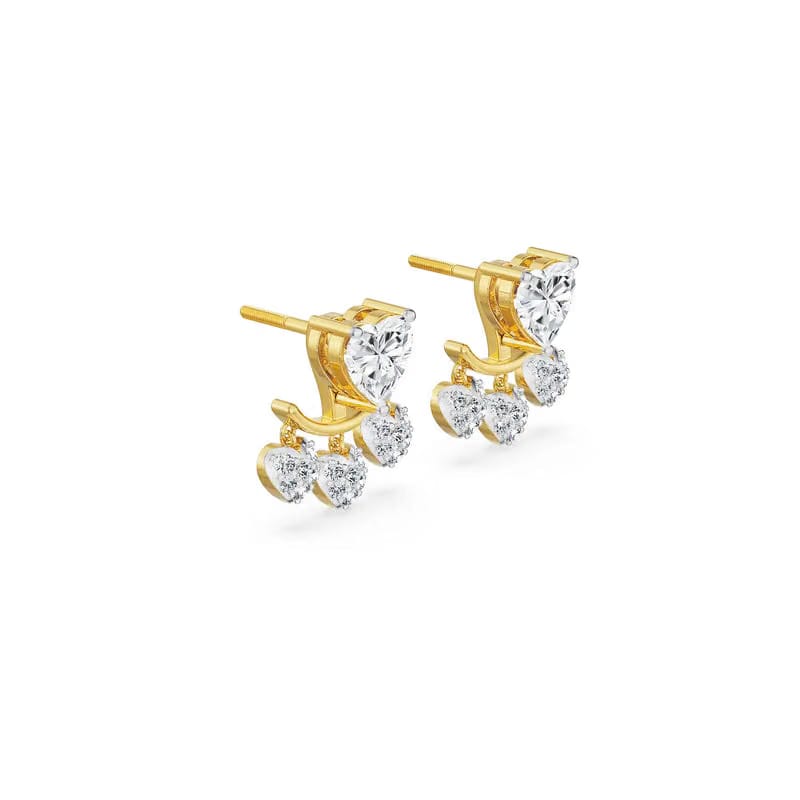 Heart Drop Lab Grown Diamond Earrings