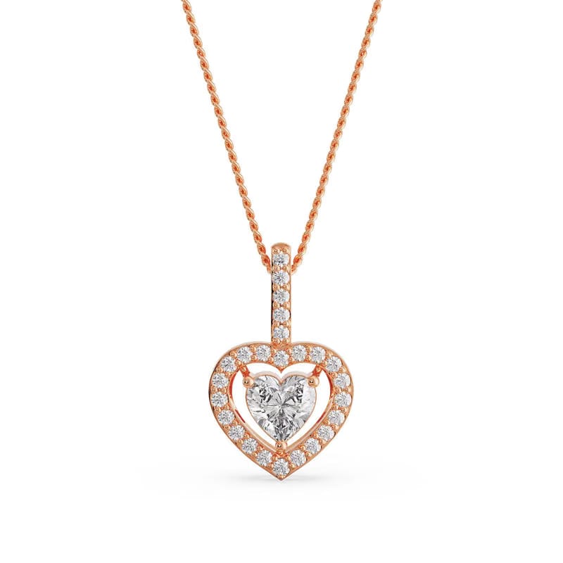 Heart in Heart Lab Grown Diamond Pendant