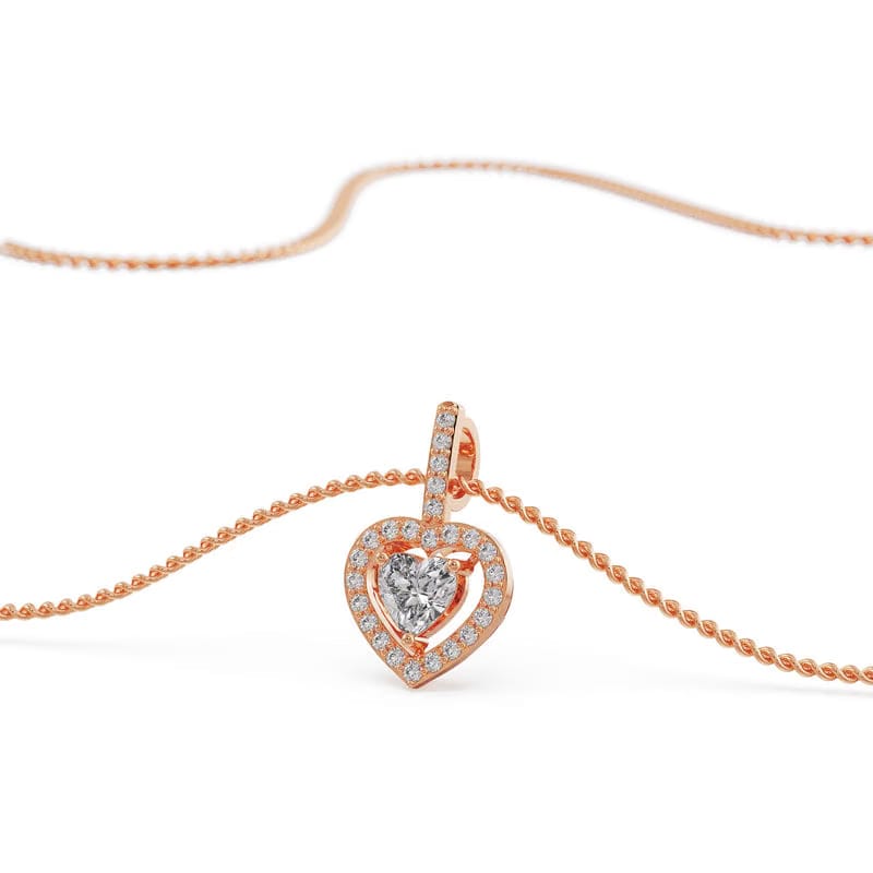 Heart in Heart Lab Grown Diamond Pendant