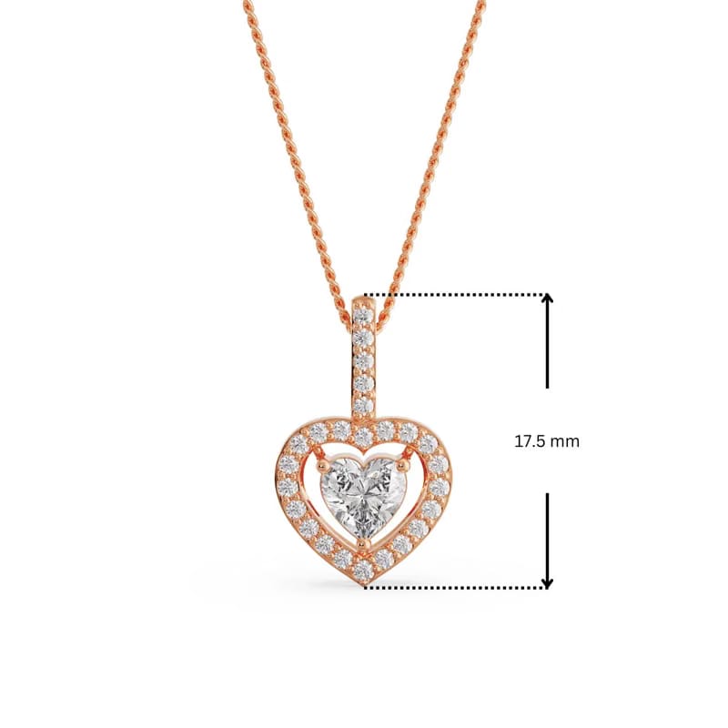 Heart in Heart Lab Grown Diamond Pendant
