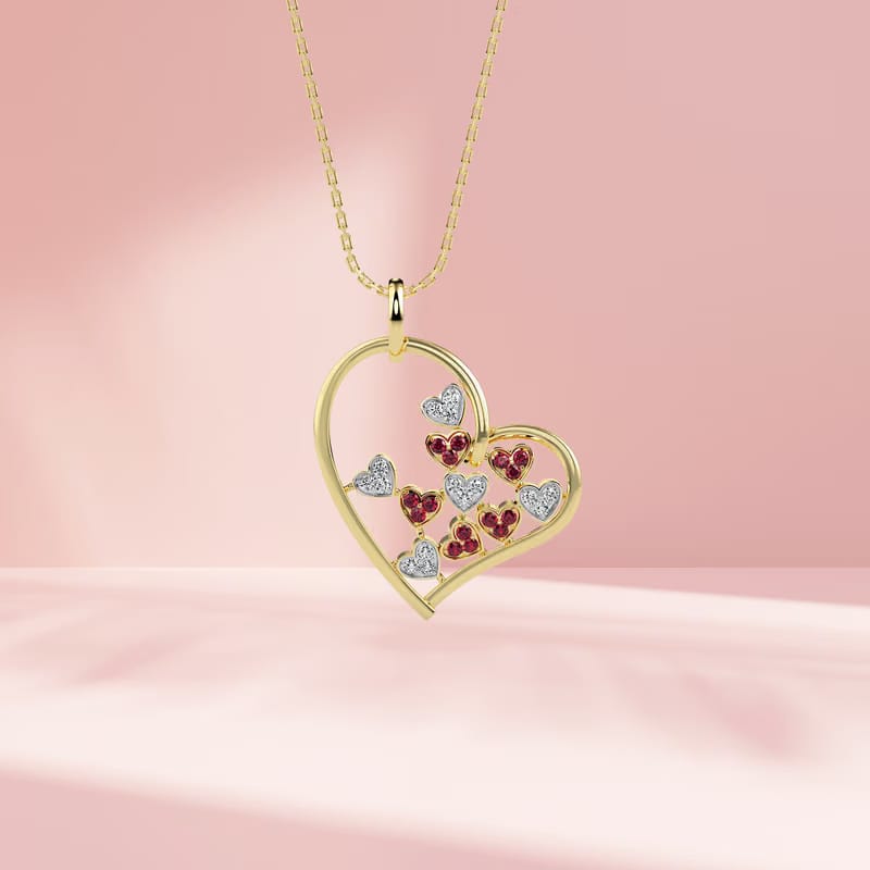 Heart Mosaic Lab Grown Diamond Pendant