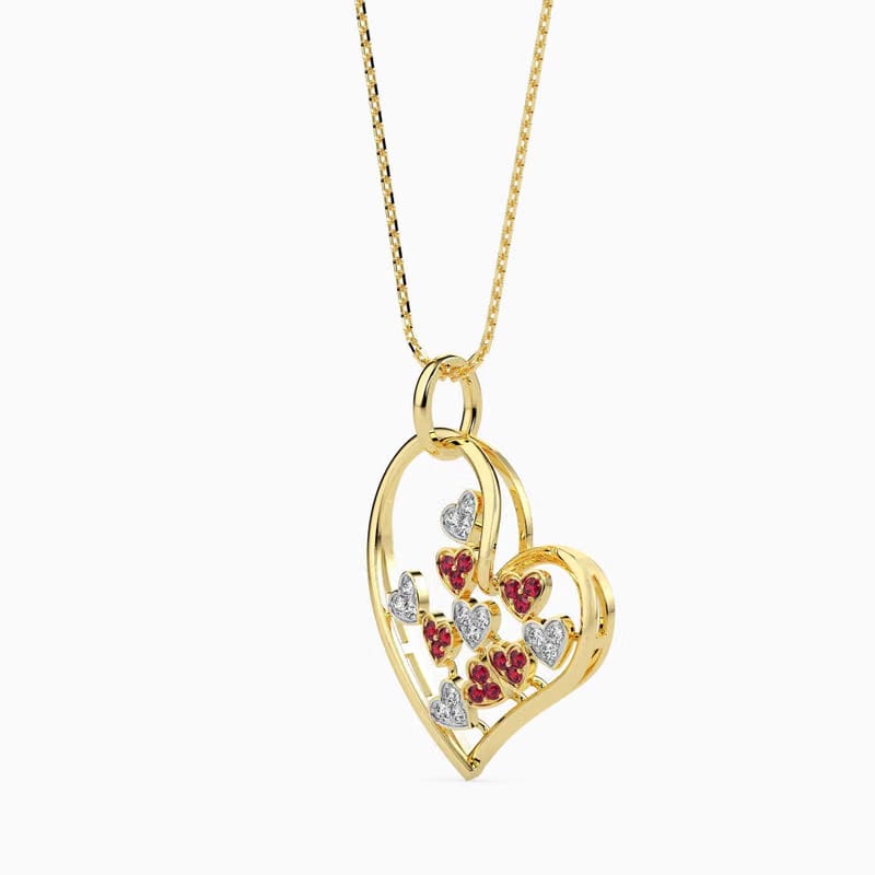 Heart Mosaic Lab Grown Diamond Pendant