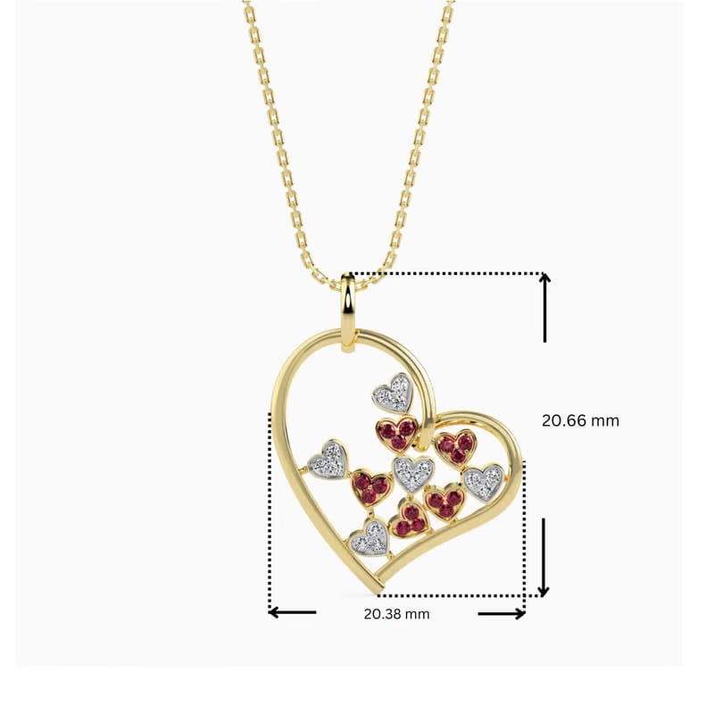 Heart Mosaic Lab Grown Diamond Pendant