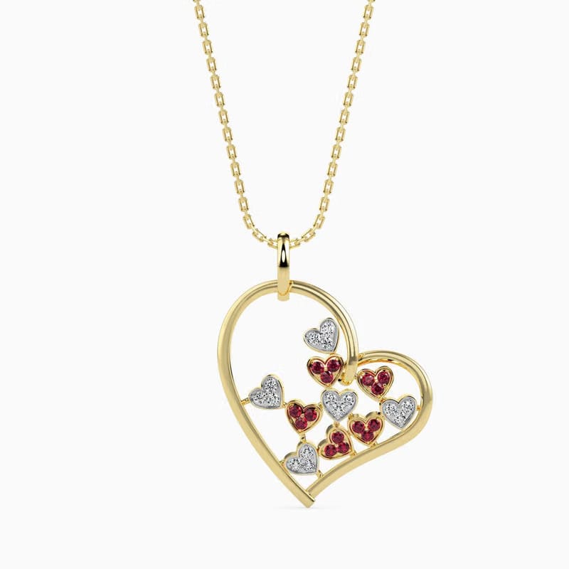 Heart Mosaic Lab Grown Diamond Pendant 9KT