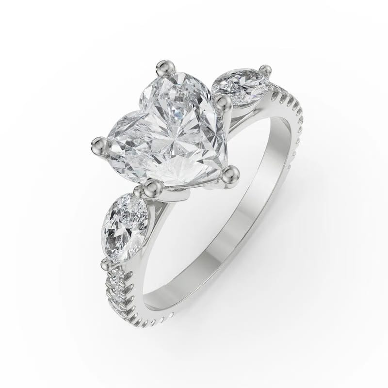 Heartfelt Lab Diamond Engagement Ring 9KT