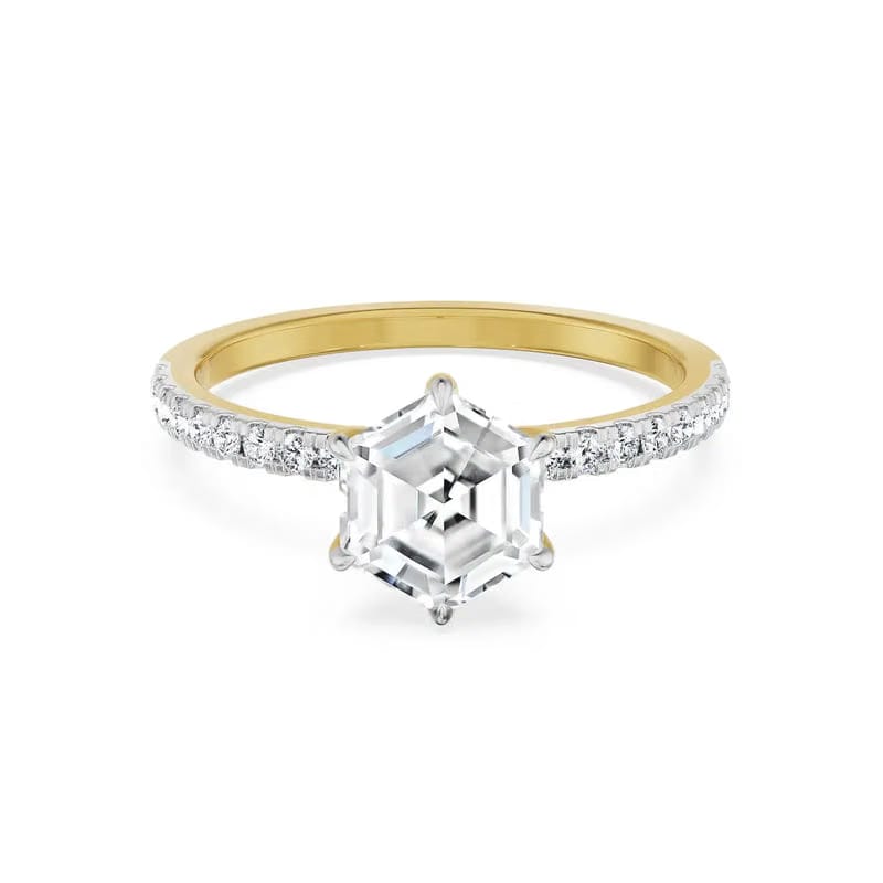 Hexagon Lab Grown Diamond Engagement Ring 9KT