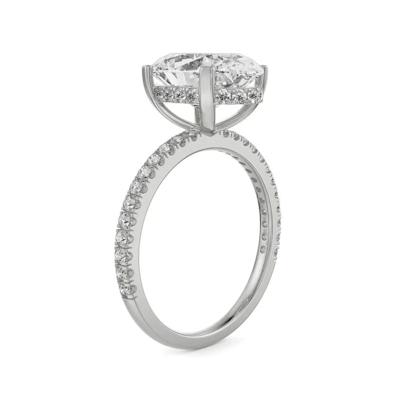 Hidden Halo Oval Lab Grown Diamond Solitaire Ring